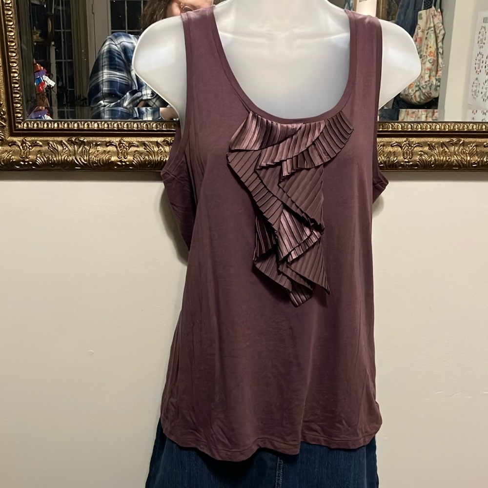 Women's Purple Ruffle Tank Top